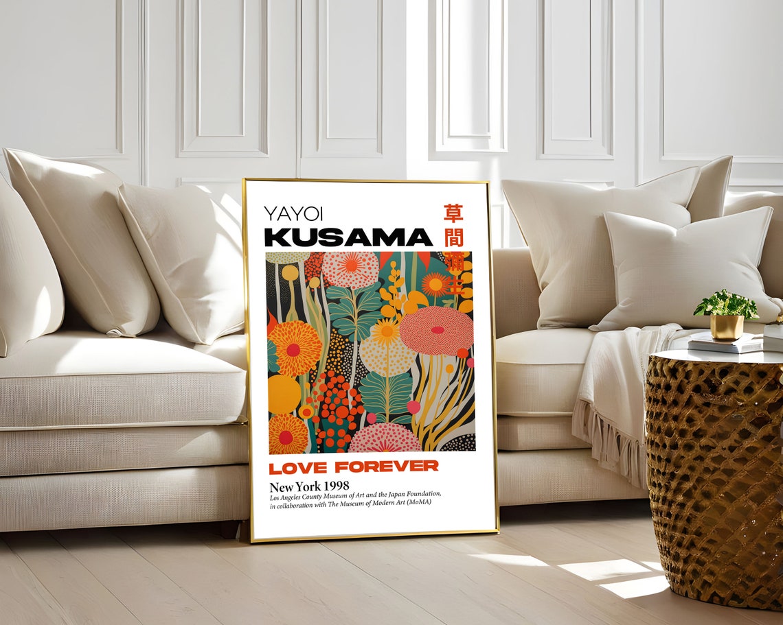 Yayoi Kusama Art Floral Fantasy Garden Print With Dotted Blooms Kusama Floral Dots Abstract Vibrant Garden Blooms Colorful Fantasy - Image 5