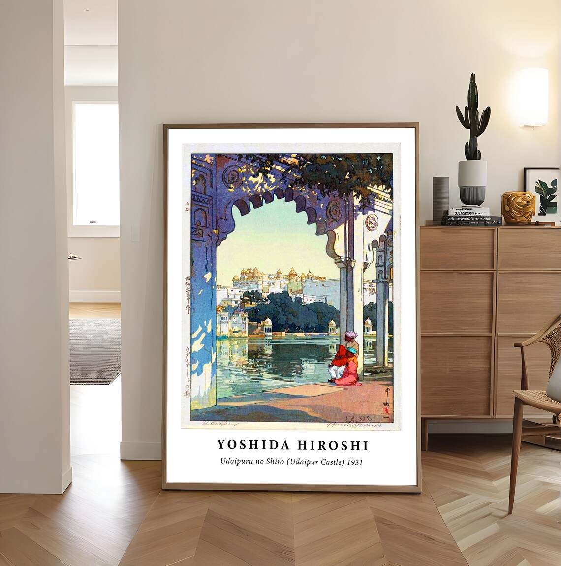 Hiroshi Yoshida Udaipur Castle 1931 Woodblock India Travel Poster - Image 3