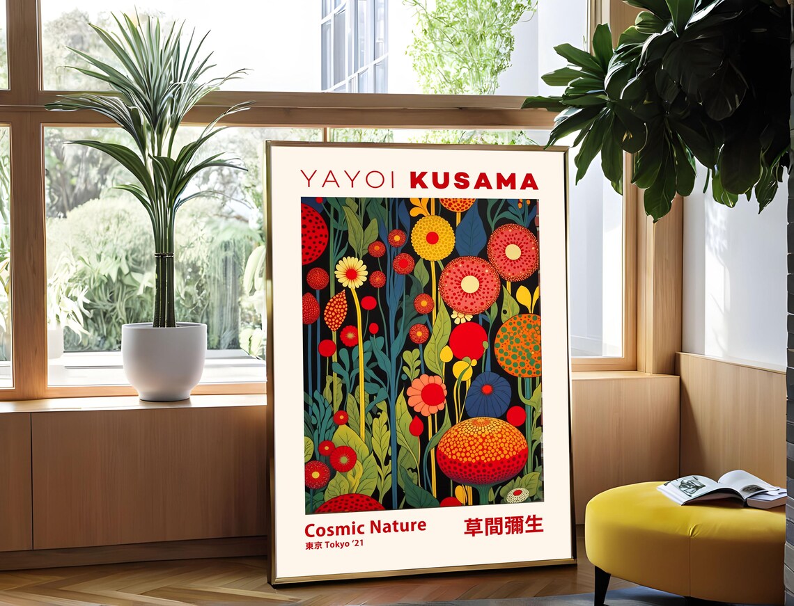 Yayoi Kusama Cosmic Nature Tokyo 2021 Floral Garden Art Poster - Image 4