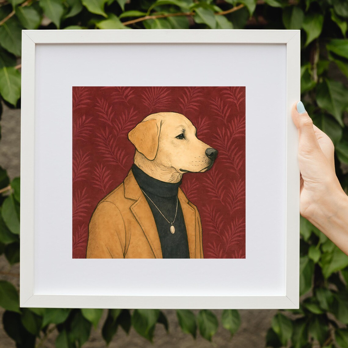 Charming Labrador Retriever Gentleman Dog Portrait Art Poster