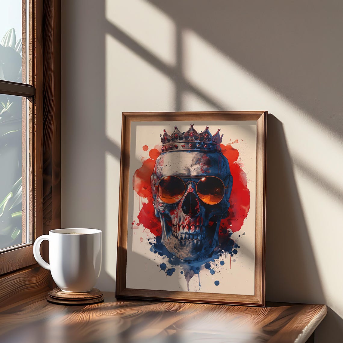 Maximalist Psychedelic Skull Crown Airbrush Art Artistry Cool Tones Vibrant Colors Cinematic Details