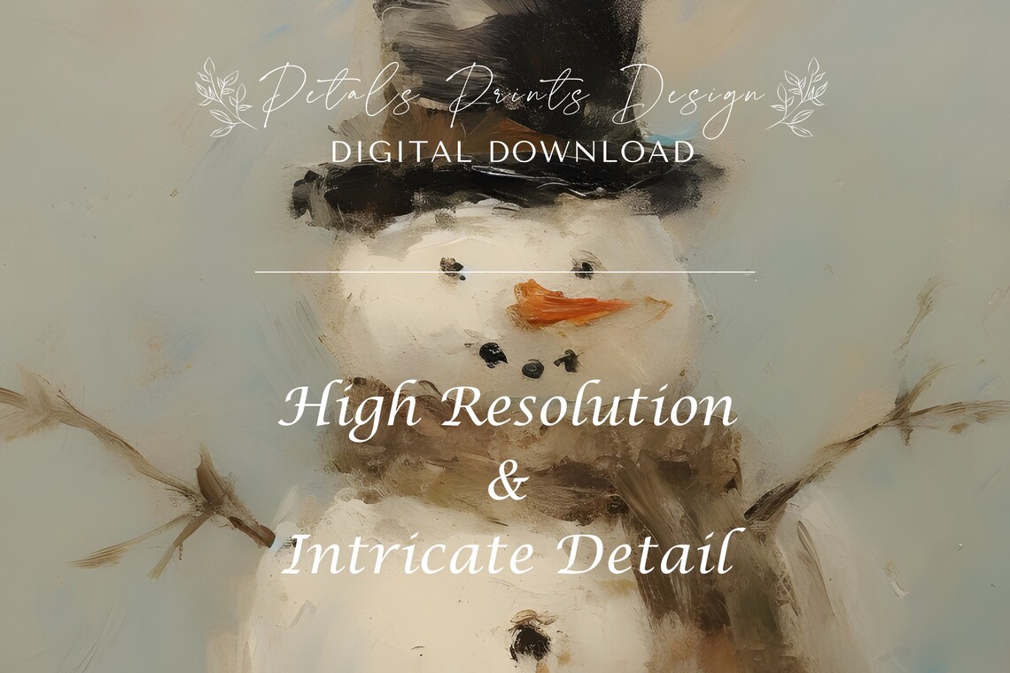 Christmas Snowman Still Life, Rustic Vintage Art Print - Image 4