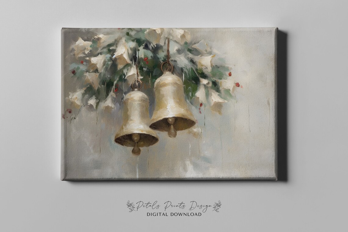 Christmas Bells Still Life, Vintage Holiday Art Print - Image 4