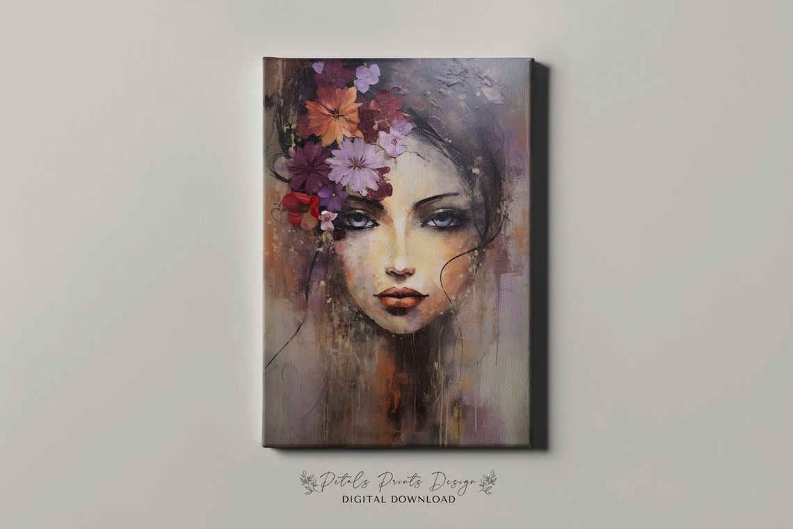 Flower Woman Art Vintage Oil Painting Cottagecore Wall Art Decor Farmhouse Print Garden Art Print 2024 - Image 4