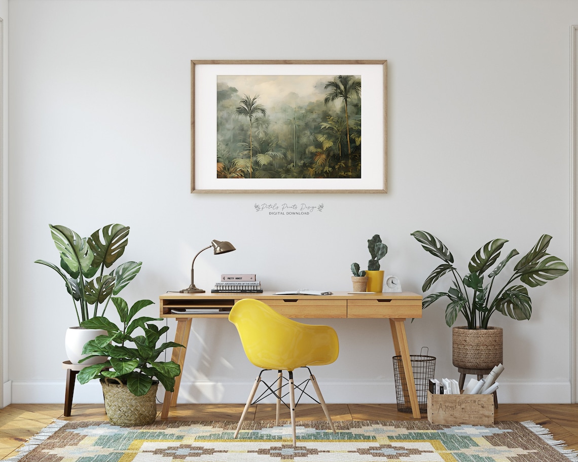 Vintage Jungle Trees Palm Tree Art Print - Image 2