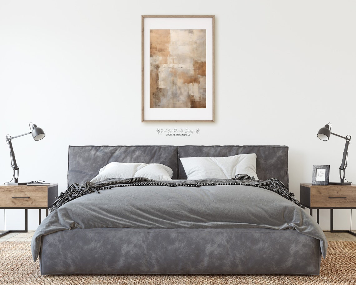 Weathered Tan Cream Neutral Textured Abstract Minimalist Poster - Image 2