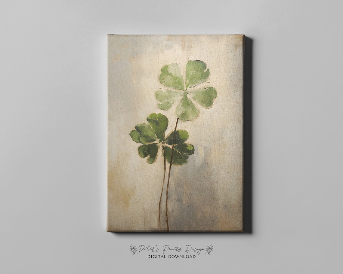 St. Patrick's Day Rustic Clover Wall Art Print - Image 4