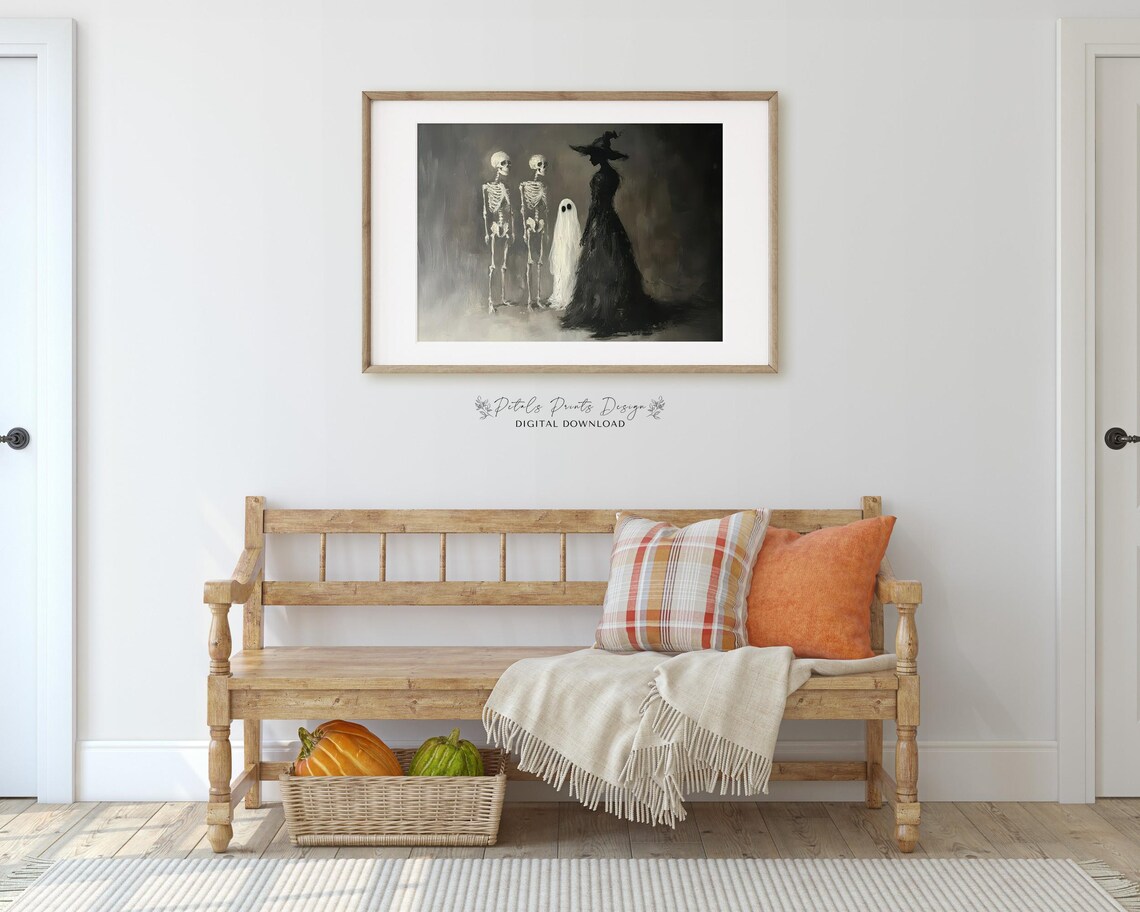 Witchy Halloween Decor, Vintage Rustic Art Print - Image 3