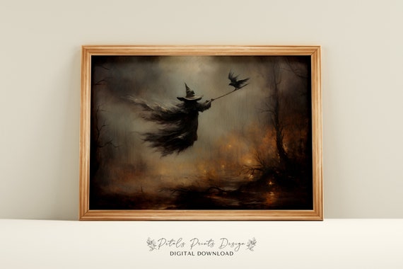 Witchy Decor Vintage Halloween Art Print