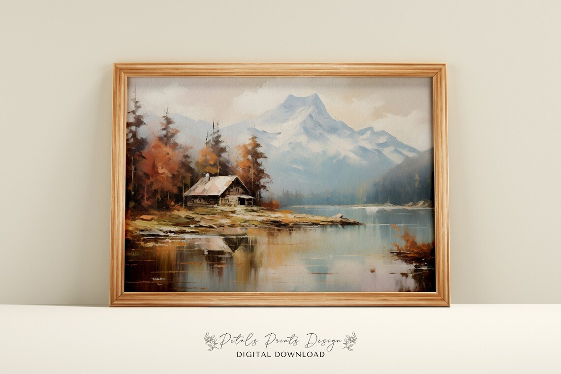 Rustic Fall Landscape, Vintage Autumn Art Print