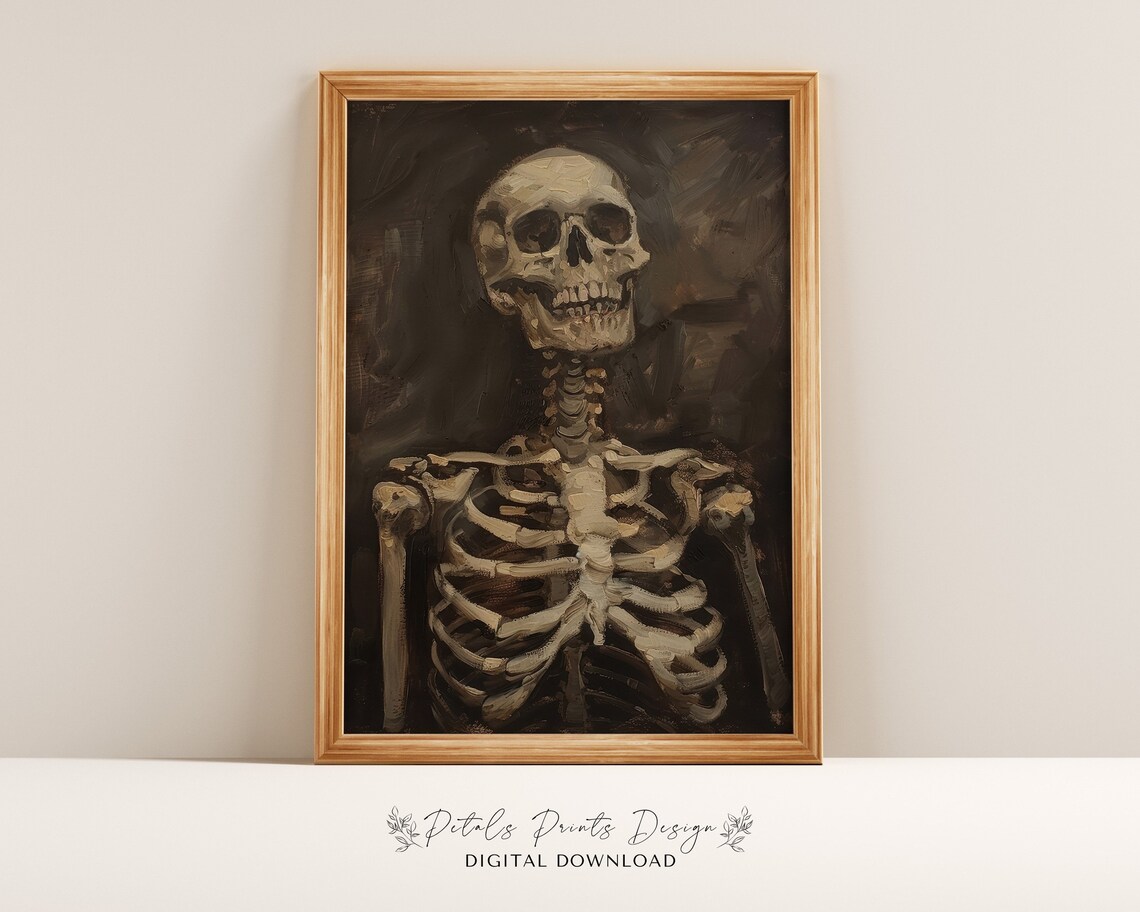 Halloween Skeleton Vintage Style Art Print
