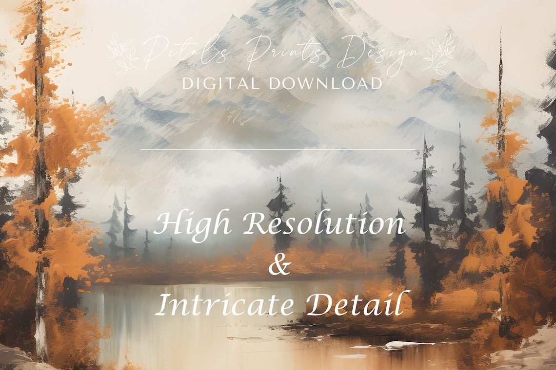 Rustic Fall Landscape Print, Vintage Autumn Countryside - Image 4