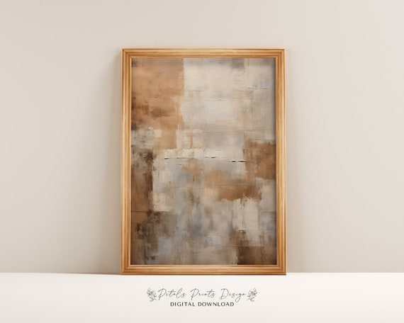 Modern Vintage Abstract Textured Wall Art Neutral Textured Art Prints Painting Artistic Art Print 2024