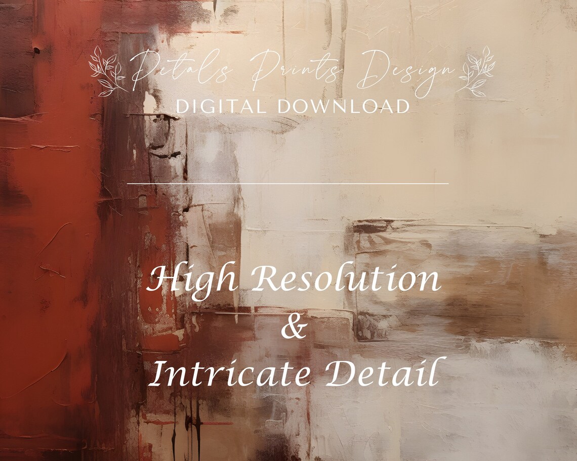 Rust Red Vertical Strip Neutral Beige Abstract Modern Poster - Image 3