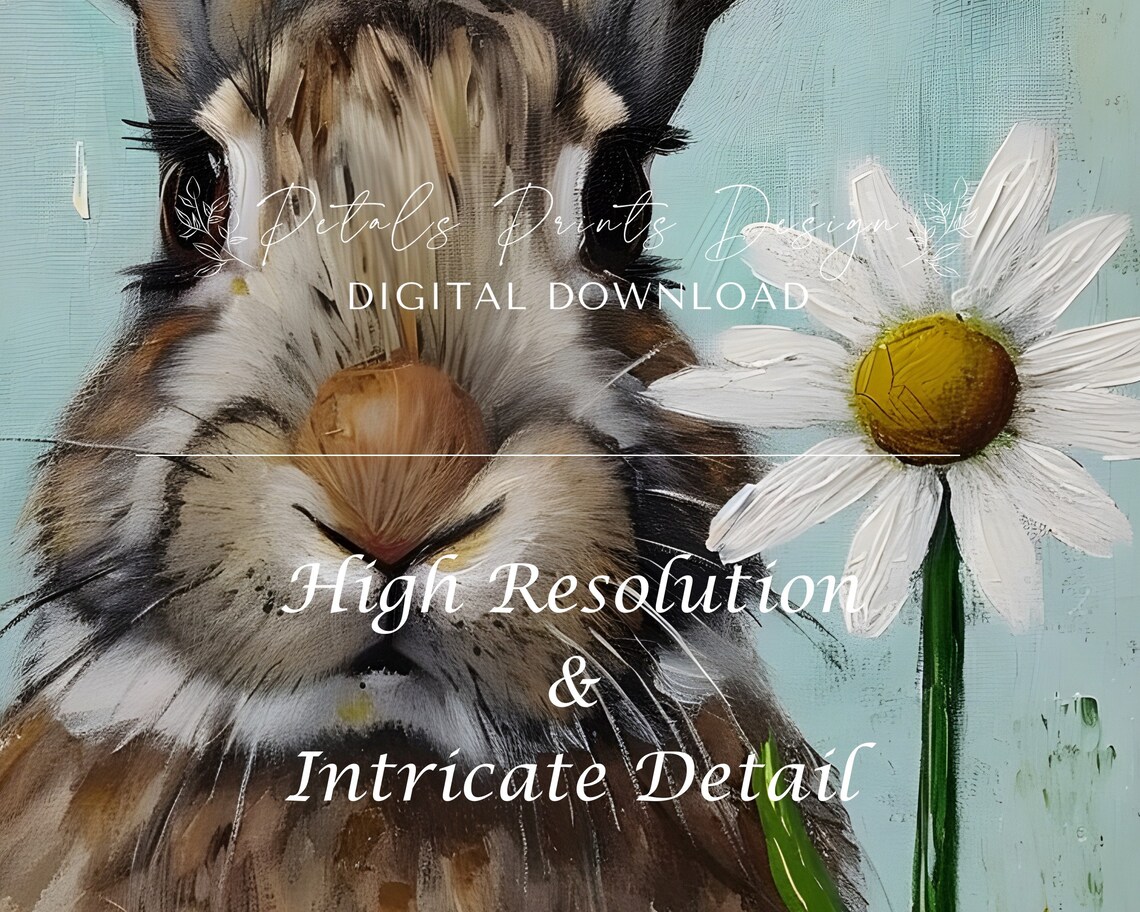 Vintage Rabbit Spring Art Print, Rustic Easter - Image 3
