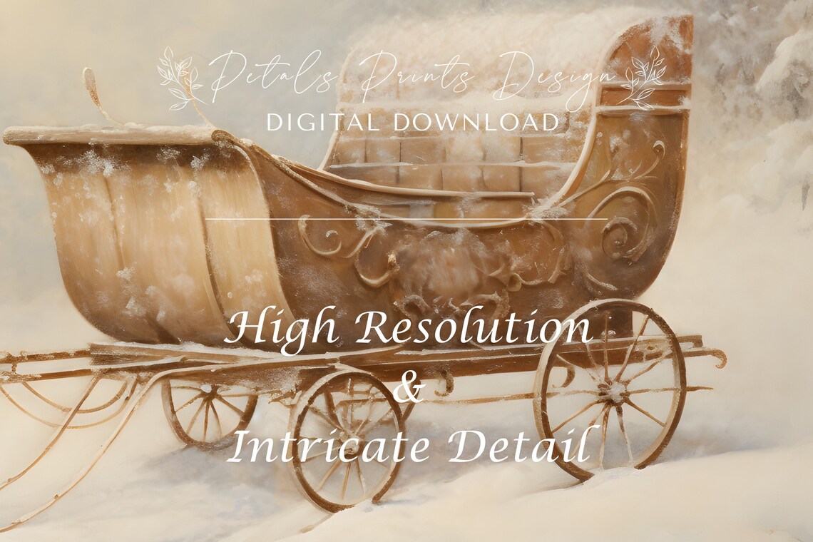 Sleigh Still Life Painting Christmas Art Print - Image 3