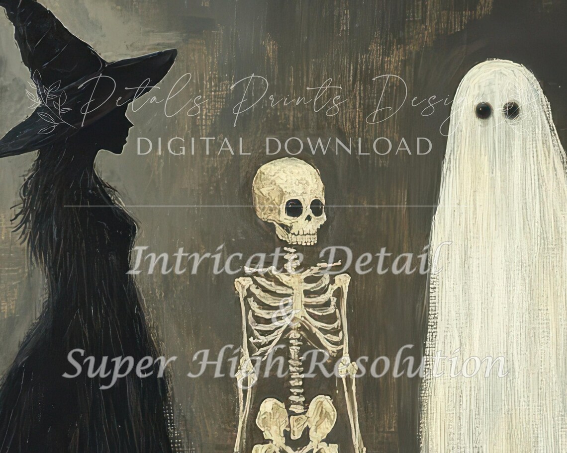 Witchy Decor Halloween Art Print, Vintage Rustic - Image 2