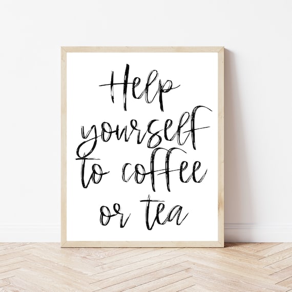 Coffee And Tea Sign, Hair Salon Decor Wall Art