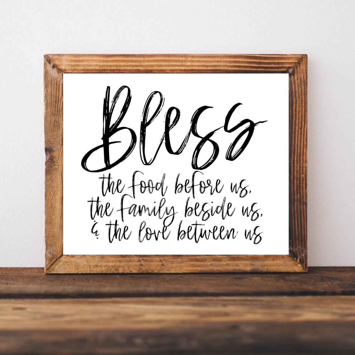 Bless The Food Thanksgiving Prayer Farmhouse Kitchen Quote Poster