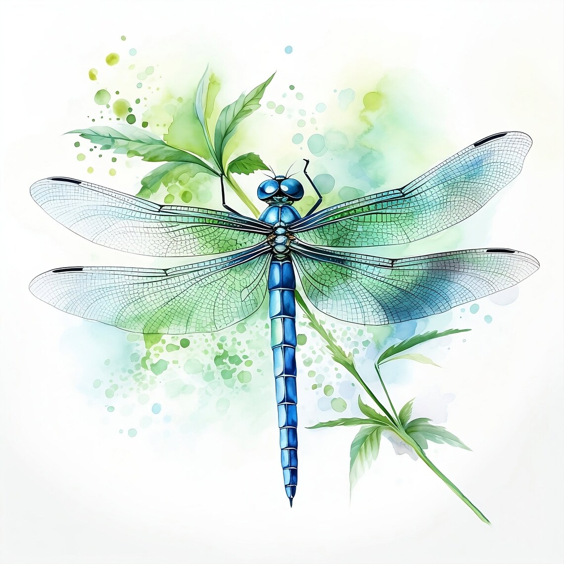 Dragonfly Watercolour Painting, Poster Picture