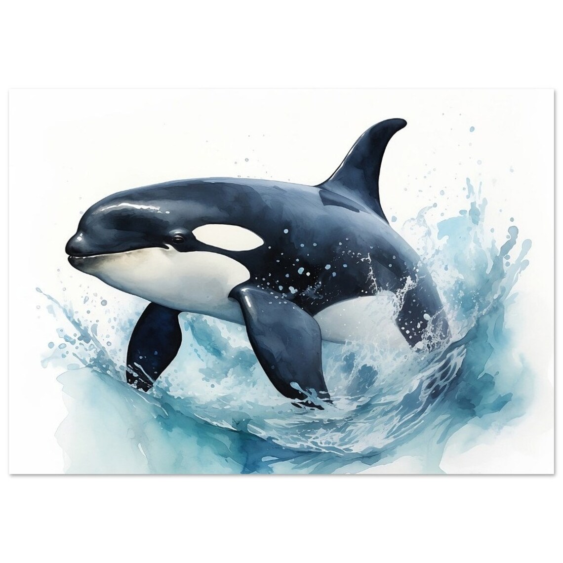 Killer Whale Watercolour Print
