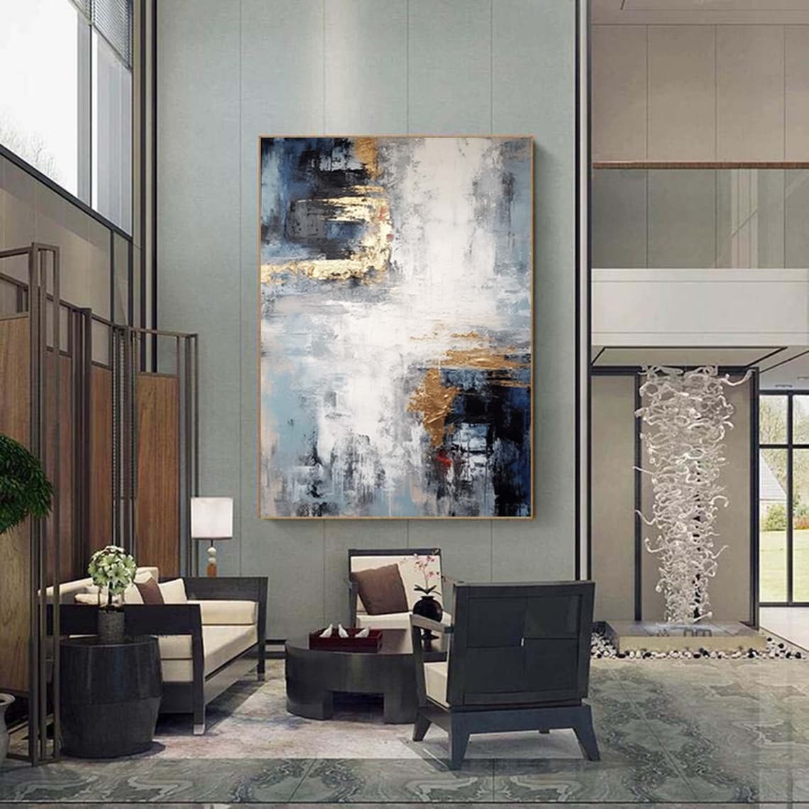 Modern Abstract Oil Painting, Textured Art Print - Image 3