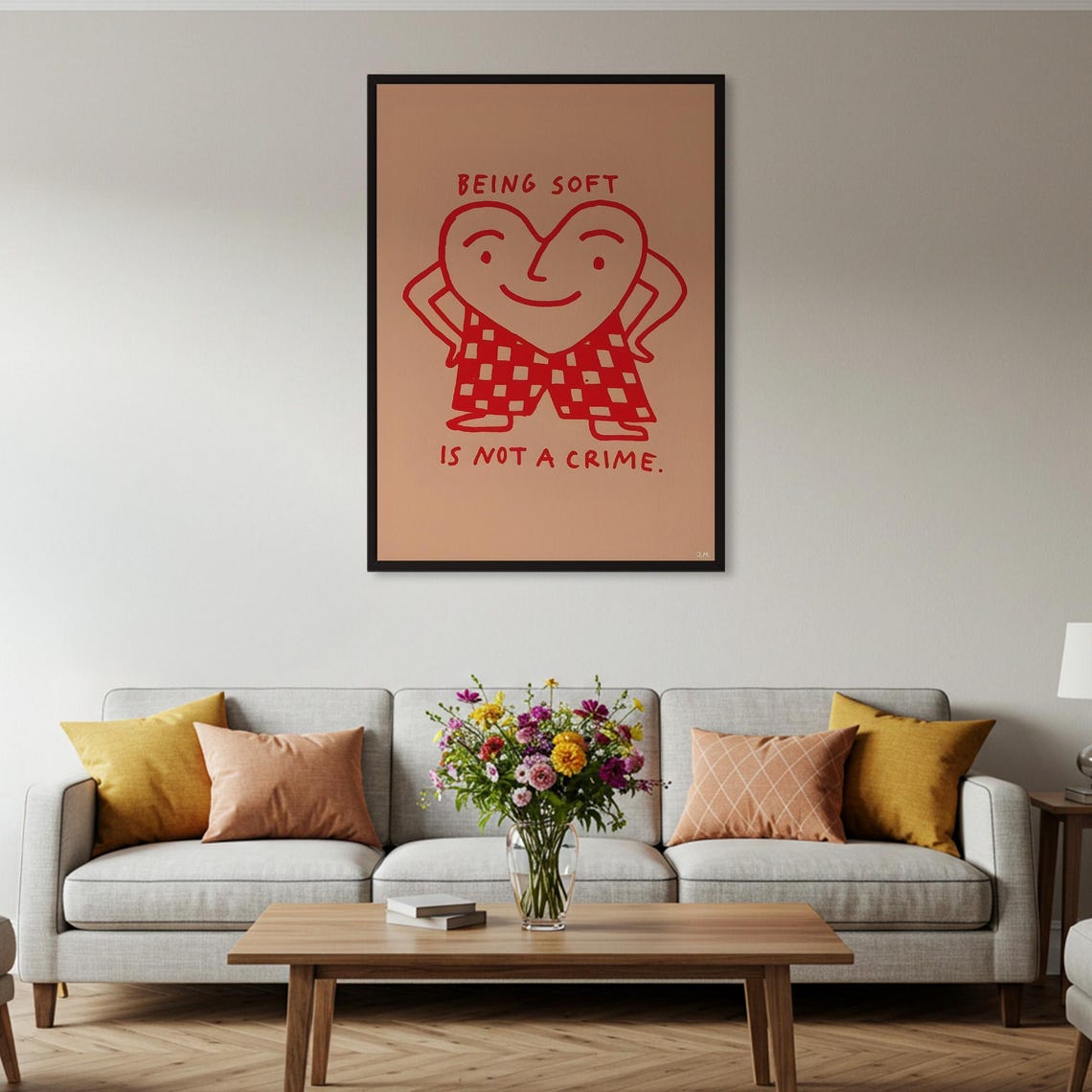 Being Soft Is Not A Crime Smiling Heart Character Quote Poster - Image 5