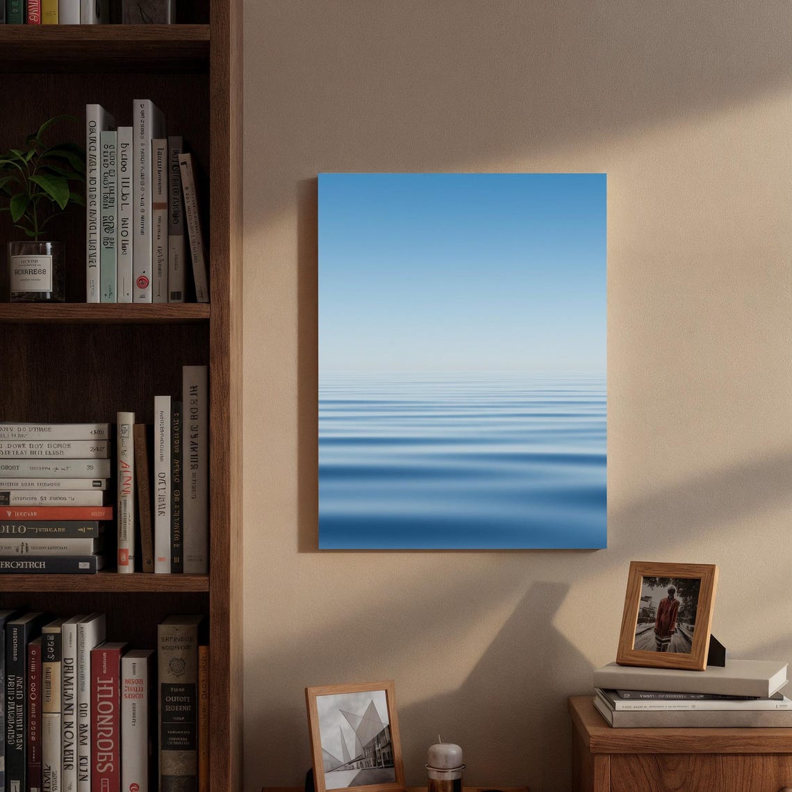 Calm Blue Abstract Sea Horizon Gradient Minimalist Ocean Poster - Image 3