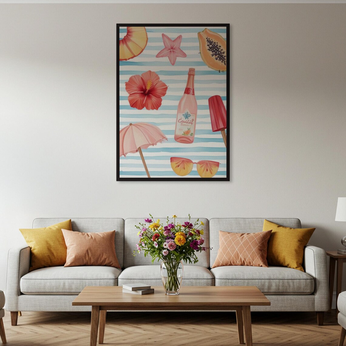 Summer Beach Watercolor Tropical Vacation Poster - Image 4