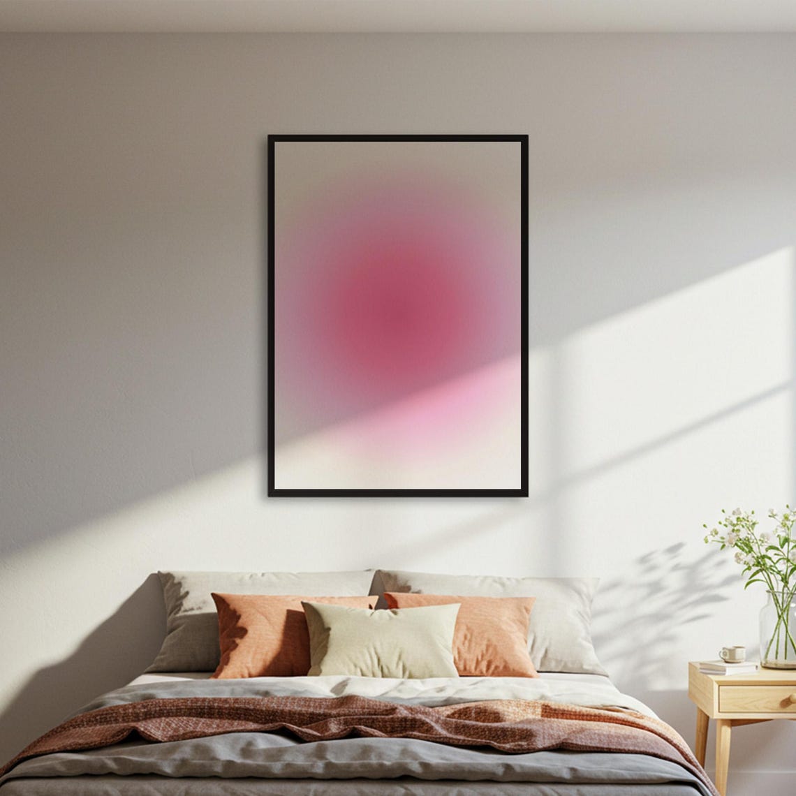 Pink Aura Gradient Soft Abstract Blur Minimalist Aura Art Poster