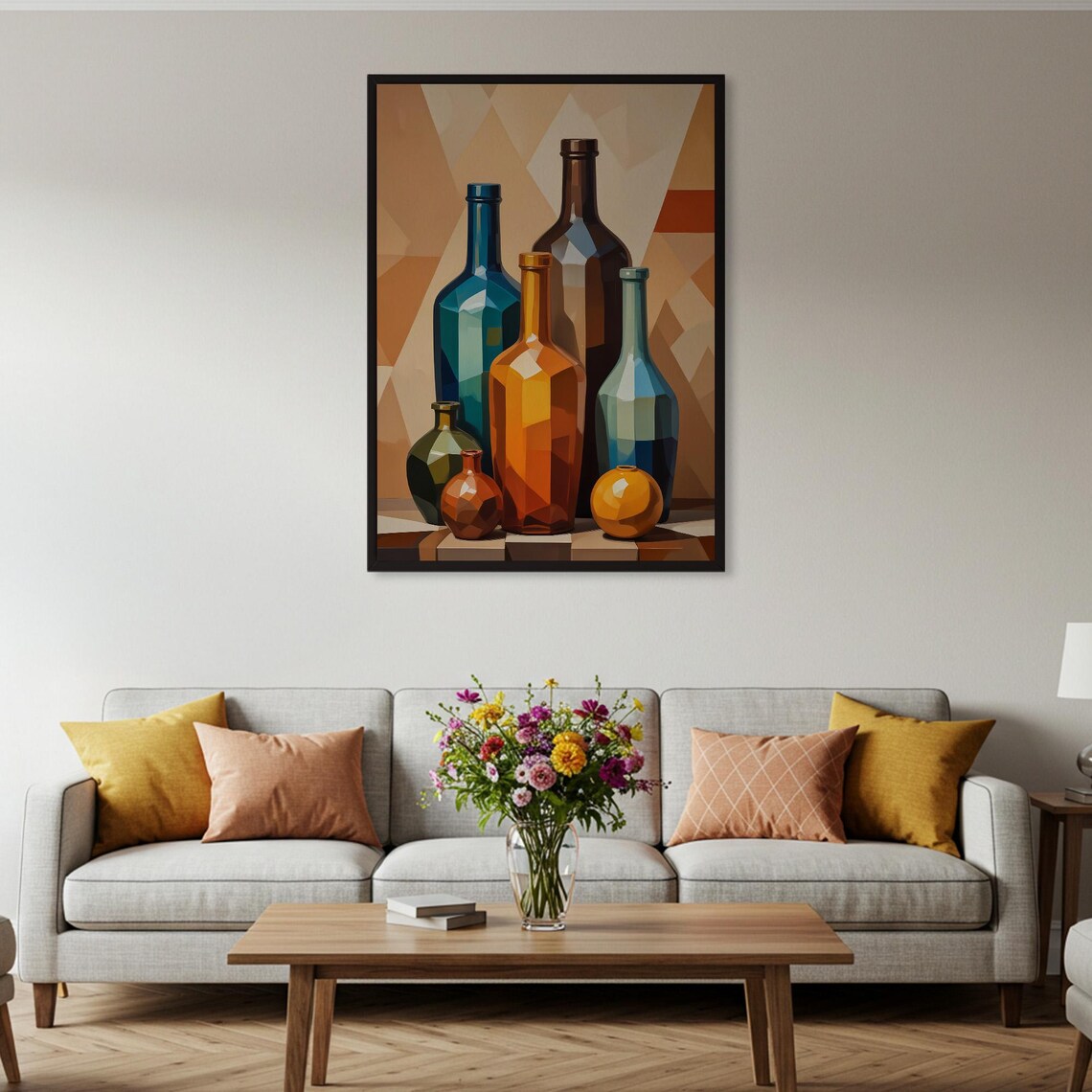 Abstract Bottle Still Life, Modern Geometric Art Print - Image 4