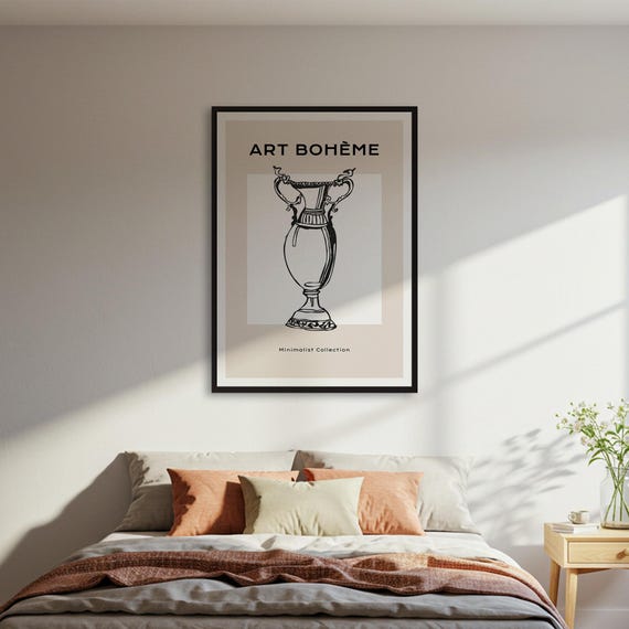 Boheme Minimalist Vase Line Art Poster
