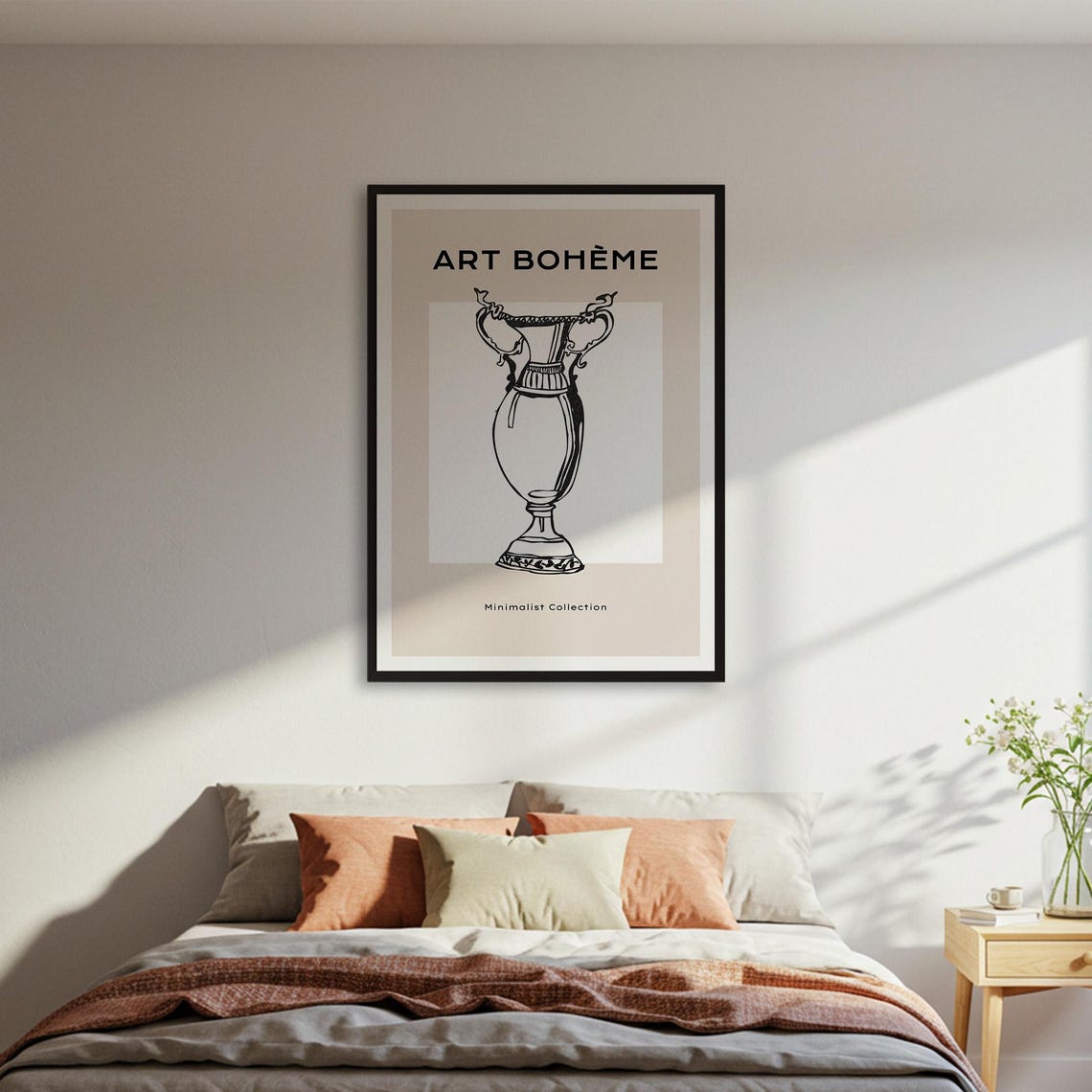 Boheme Minimalist Vase Line Art Poster