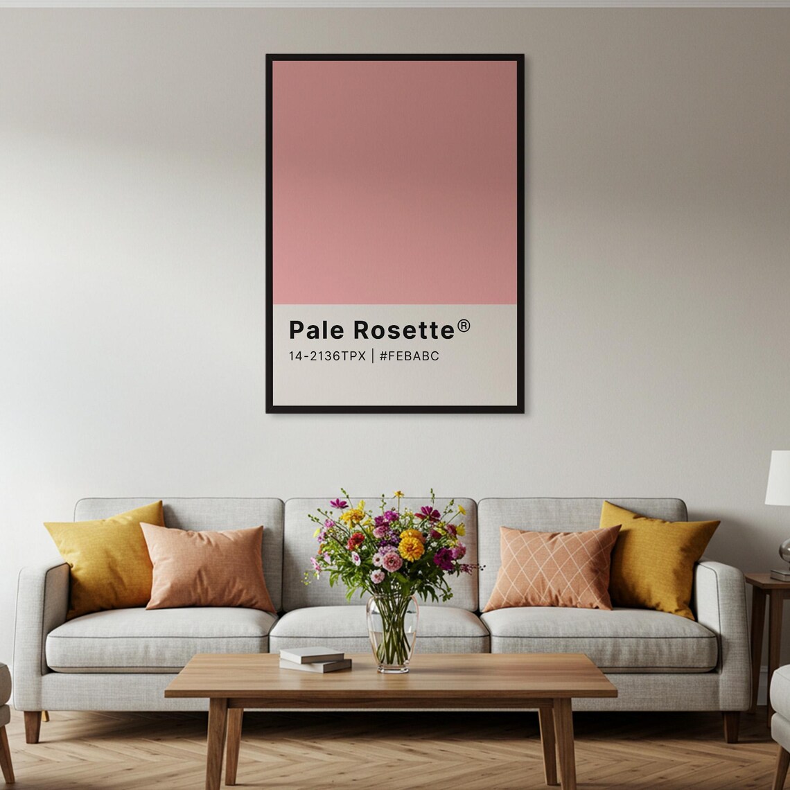 Pale Rosette Pink Color Swatch Minimalist Paint Chip Color Poster - Image 2