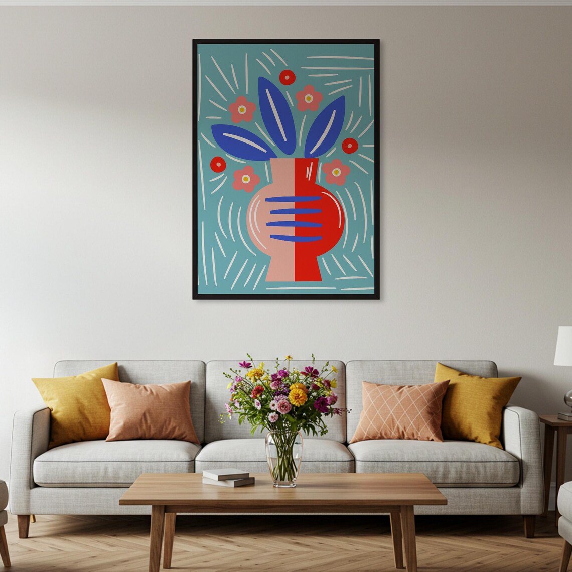 Abstract Vase And Flowers, Modern Floral Poster - Image 4