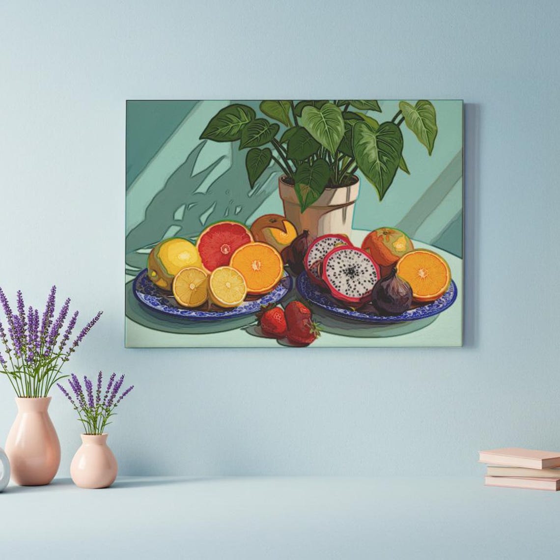 Citrus Fruit Still Life Sliced Orange Dragon Fruit Kitchen Poster - Image 3