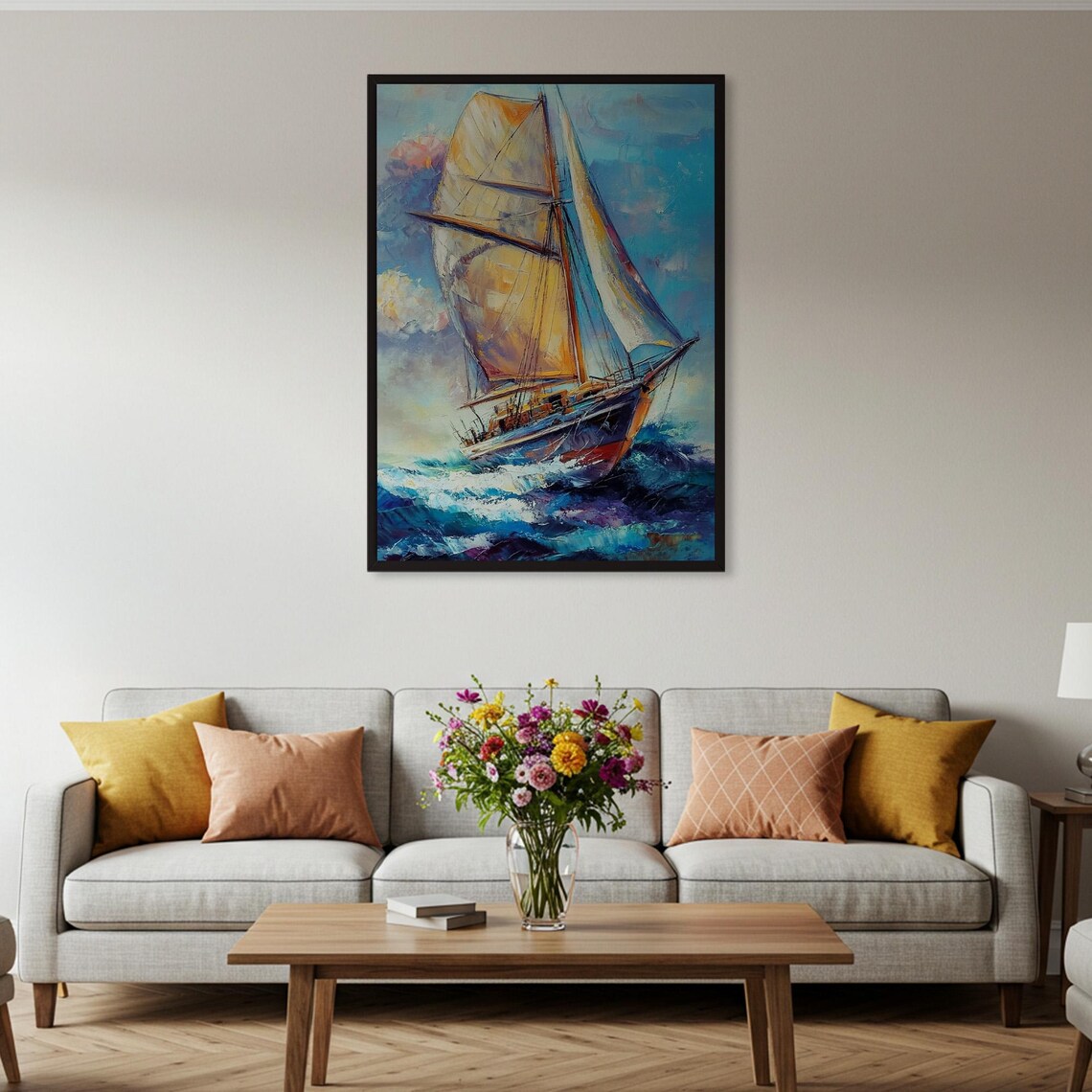 Sailboat Painting, Impressionist Seascape Art Print - Image 2