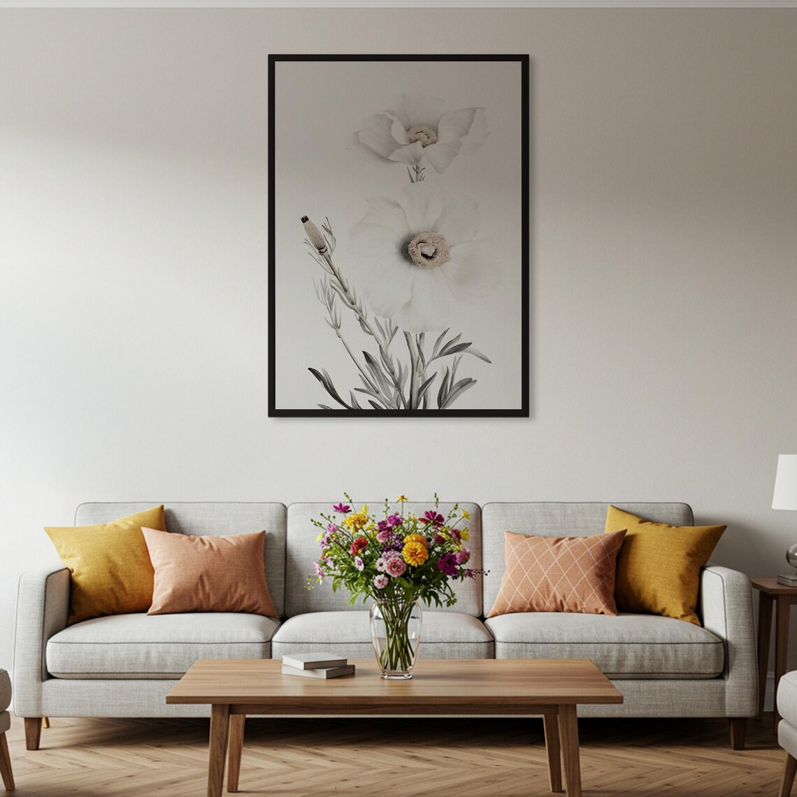 White Flower Botanical Print, Minimalist Decor - Image 4