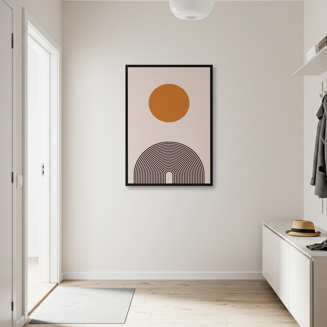 Abstract Sun Rainbow, Minimalist Geometric Art - Image 3