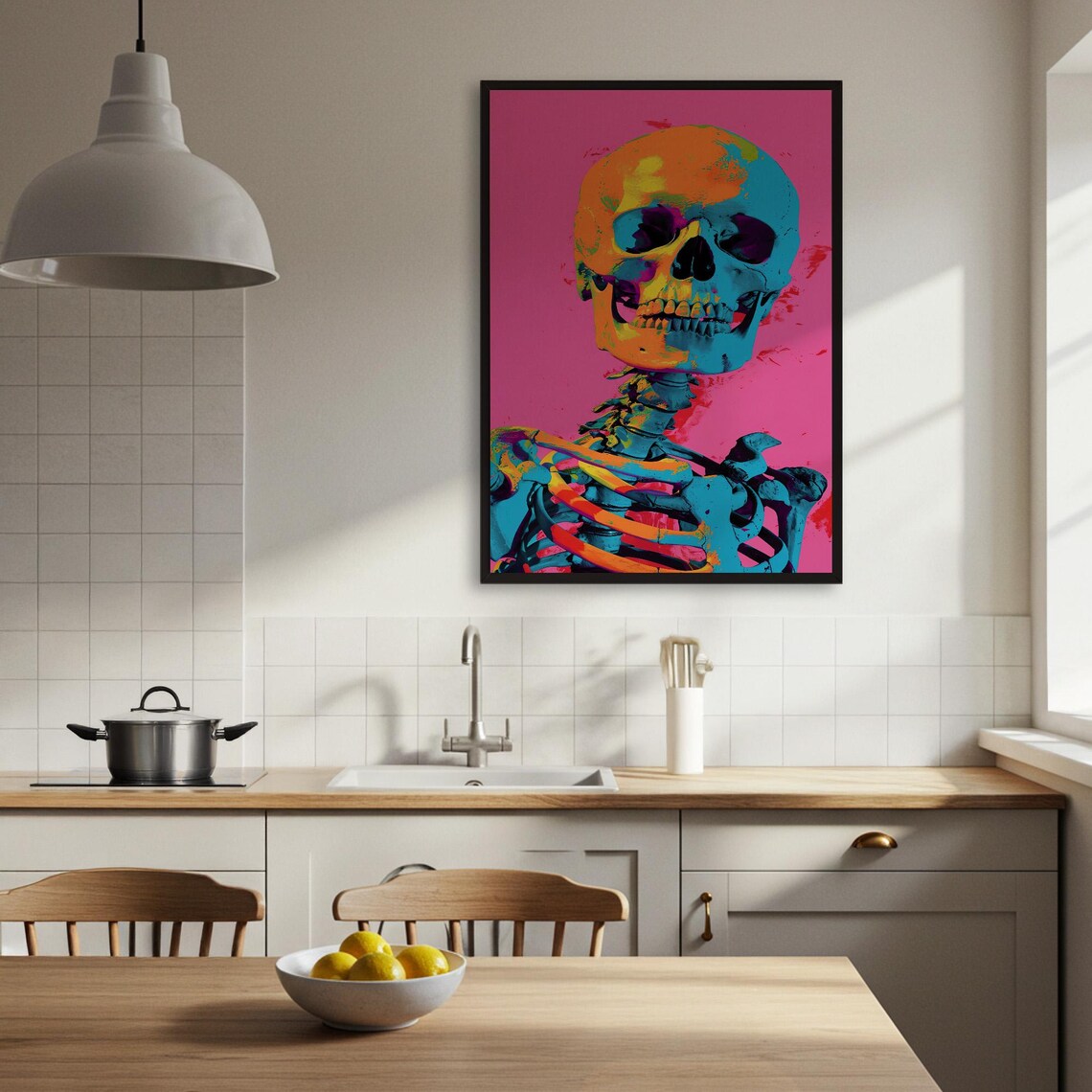 Colorful Skeleton, Pop Art Skull Poster - Image 3