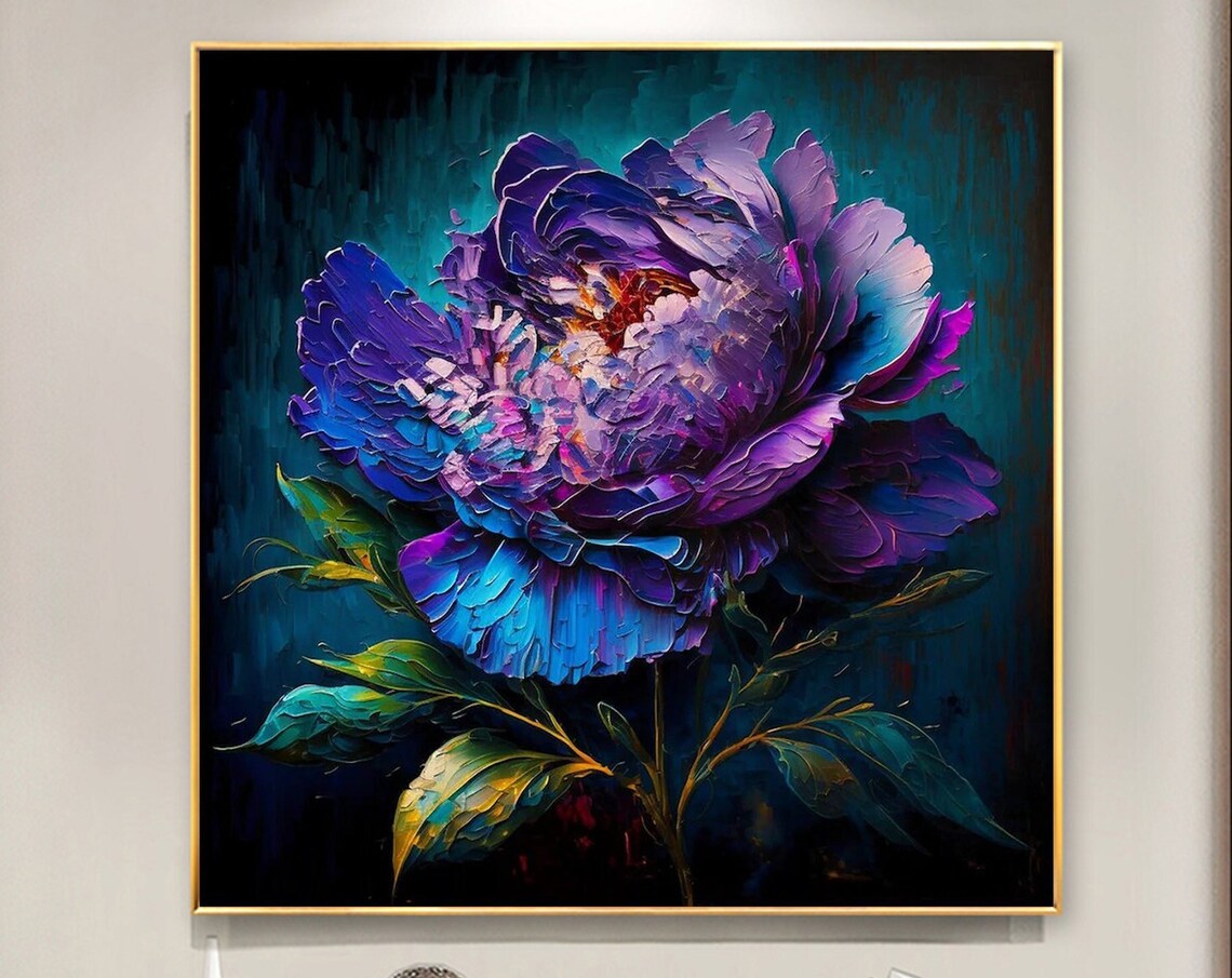 Abstract Purple Flower Oil Painting Art Print