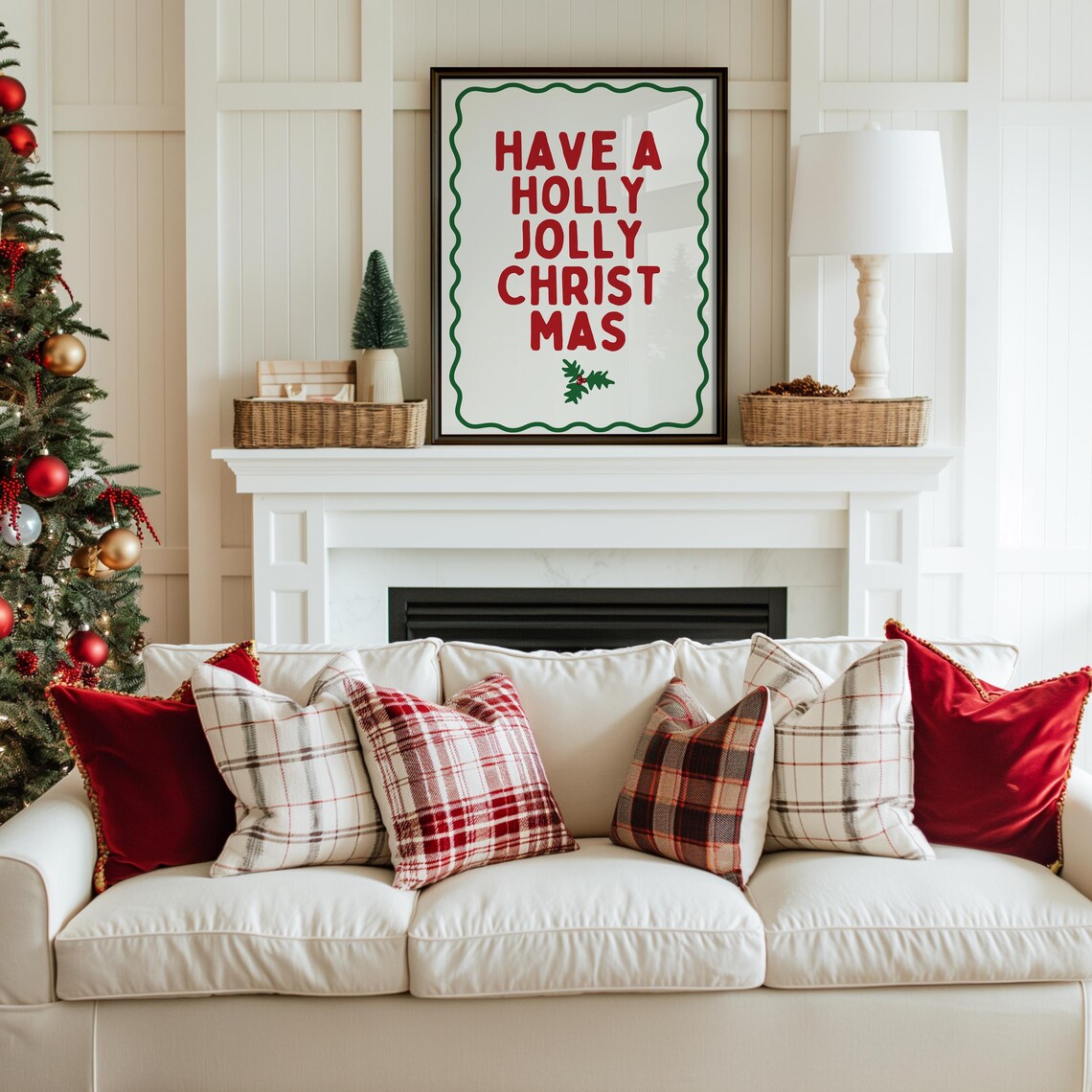 Have A Holly Jolly Christmas Bold Red Lettering Holiday Wall Art - Image 2