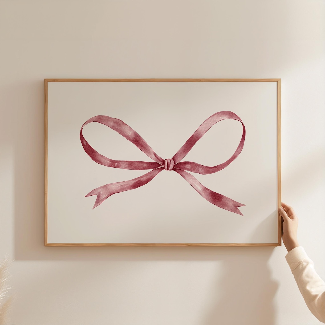 Bow Nursery Art Print, Preppy Girly Watercolor