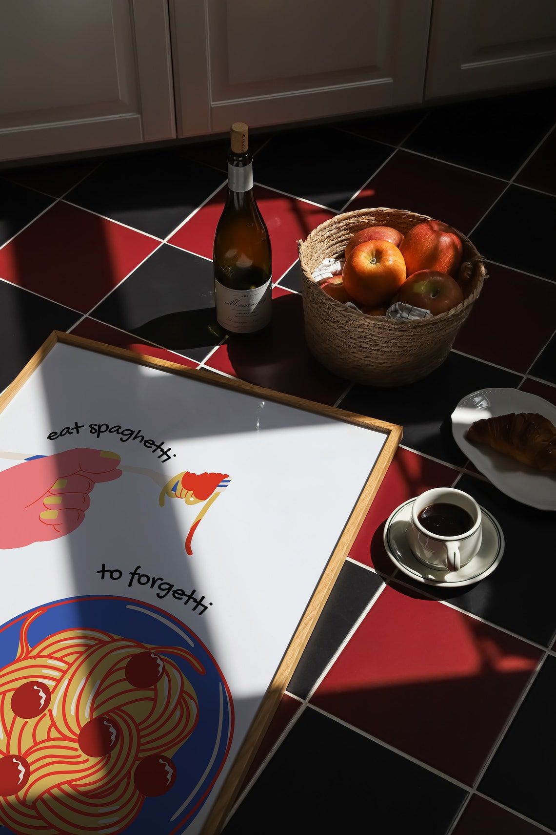 Eat Spaghetti to Forgetti Your Regretti Funny Kitchen Poster - Image 3