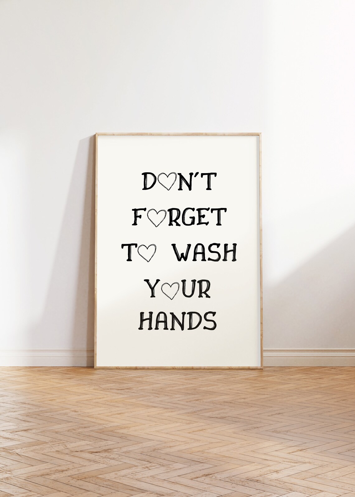 Dont Forget To Wash Your Hands Heart Letters Bathroom Quote Poster - Image 5