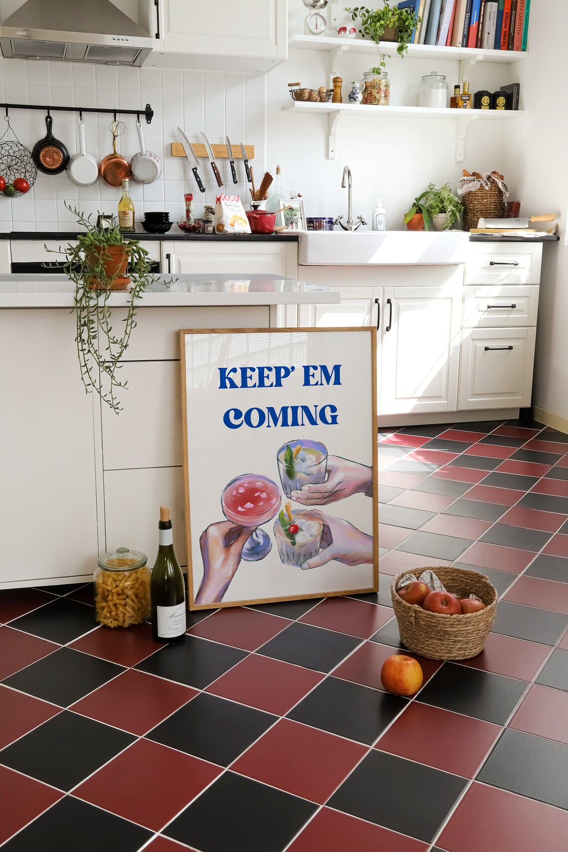 Keep Em Coming Retro Cocktail Trio Trendy Home Bar Art Poster - Image 2