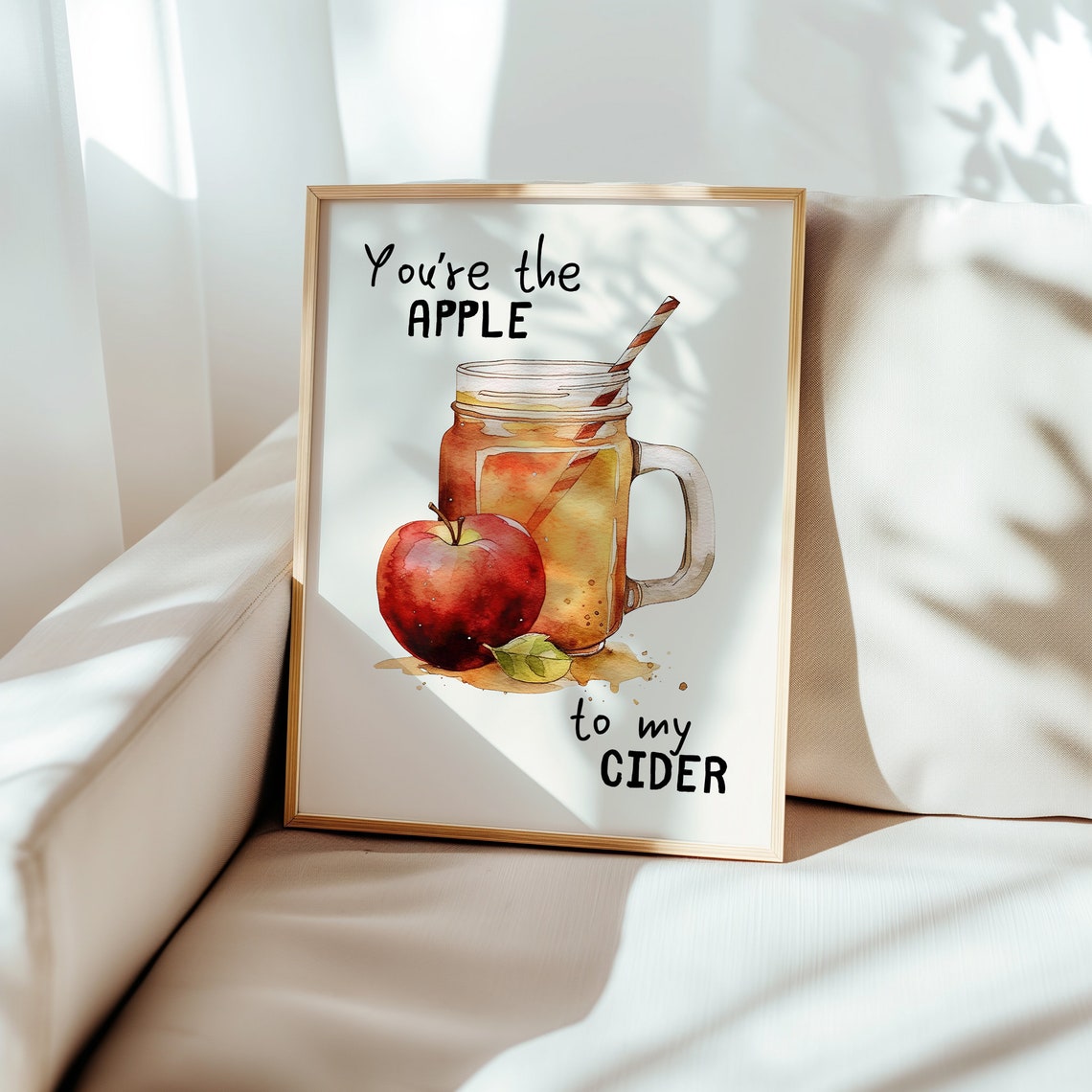 You're the Apple to My Cider Watercolor Autumn Kitchen Fall Poster - Image 5