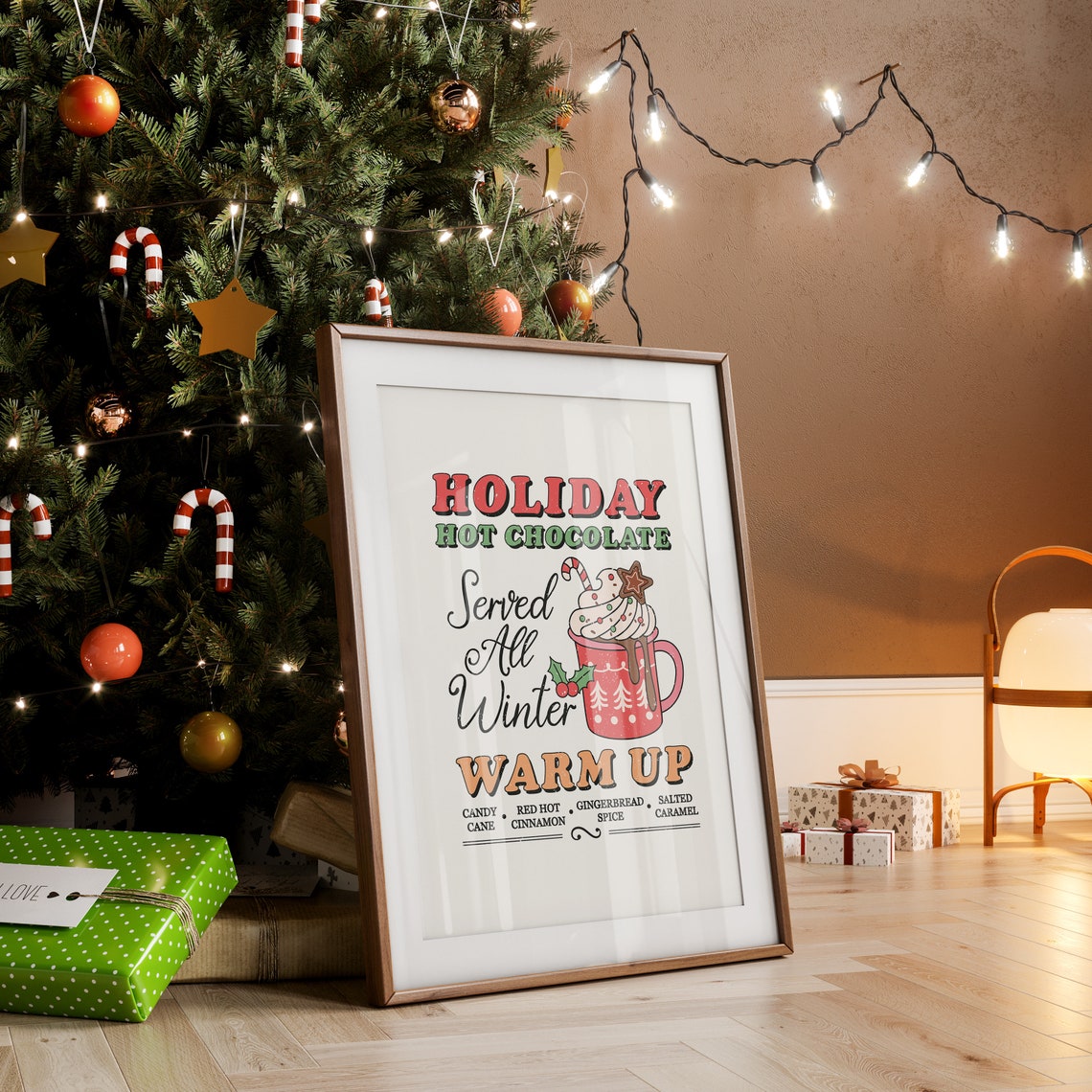 Holiday Hot Chocolate Served All Winter Four Cozy Flavors Poster - Image 2