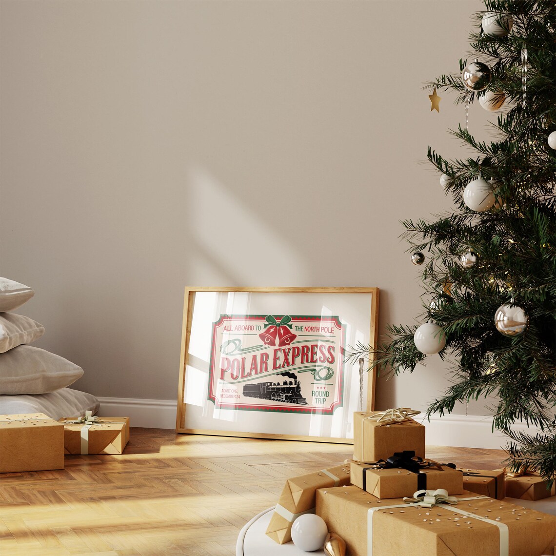 North Pole Ticket Polar Express Art Print - Image 2