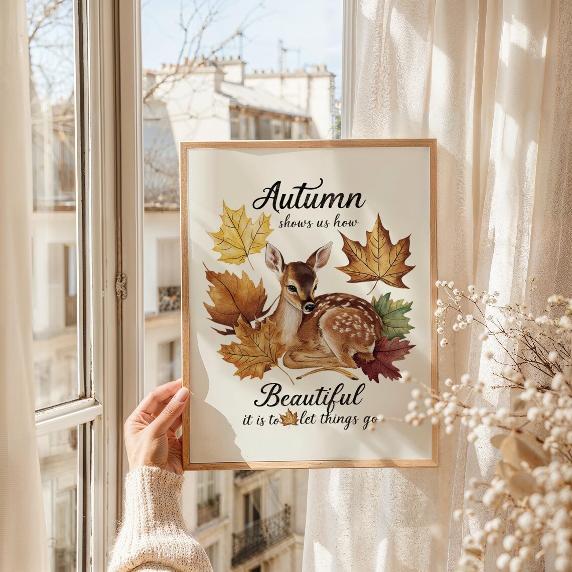 Autumn Shows Us How Beautiful It Is To Let Things Go Fawn Poster - Image 4